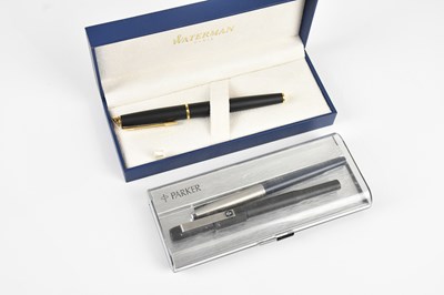 Lot 1266 - WATERMAN; a cased fountain pen, with box, and...