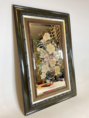 Lot 803 - A hand painted mirror with floral decoration...