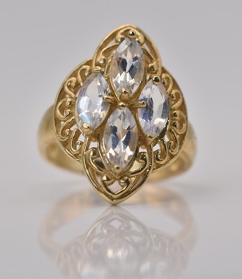 Lot 460 - A 9ct yellow gold Sri Lankan rainbow moonstone...