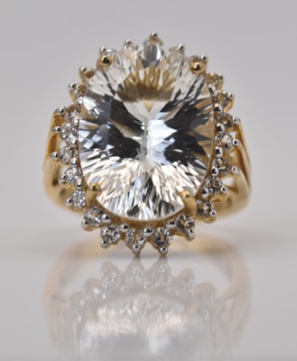 Lot 452 - A large 9ct yellow gold glacier topaz and...
