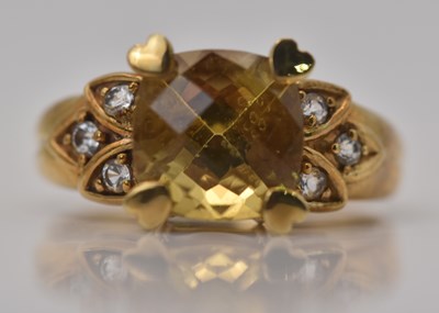 Lot 454 - A 9ct yellow gold scapolite and white topaz...