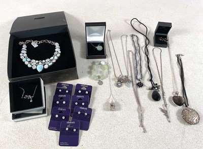 Lot 461 - A large collection of silver necklaces and...