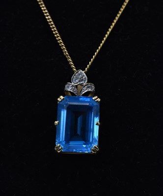 Lot 491 - A 9ct yellow gold mounted Swiss blue and white...