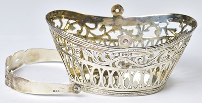 Lot 537 - A Victorian hallmarked silver pierced basket...