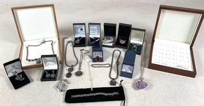 Lot 487 - A large collection of silver necklaces and...