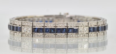 Lot 1439 - A modern Art Deco style 18ct white gold...