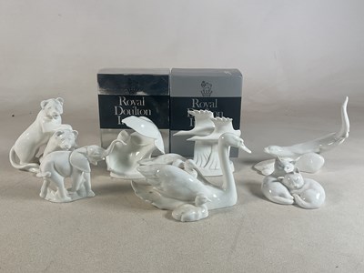 Lot 235 - ROYAL DOULTON; seven sculptural porcelain...
