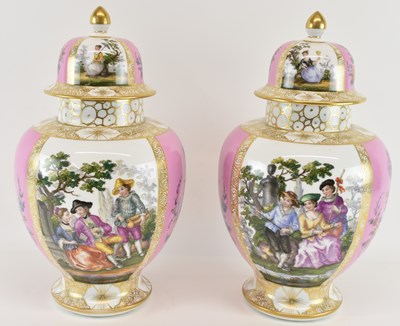 Lot 558 - DRESDEN; a pair of late 19th/early 20th...