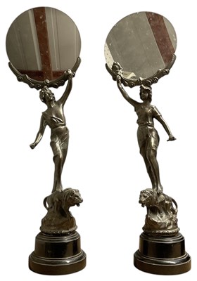 Lot 703 - A pair of early 20th century spelter figures...