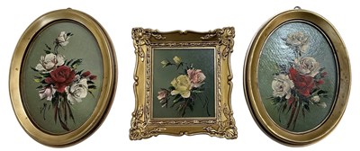 Lot 253 - A pair of modern miniature oval oils on board,...
