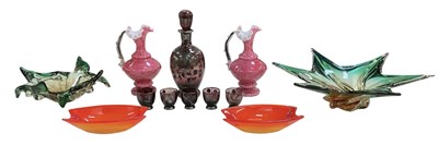 Lot 665 - A late 19th/early 20th century amethyst glass...