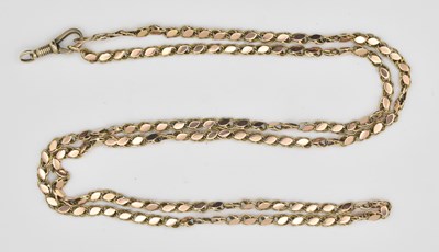 Lot 1341 - A 9ct yellow gold fancy link necklace, length...