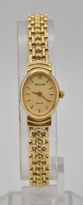 Lot 1625 - ACCURIST; a lady's 9ct yellow gold cased...