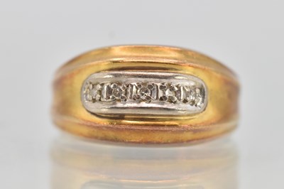Lot 1232 - A 14ct yellow gold diamond set dress ring,...
