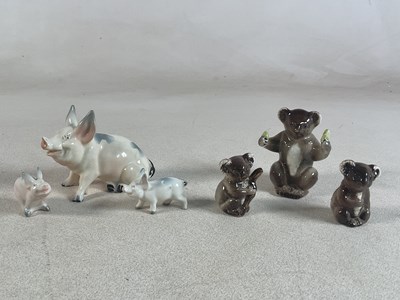 Lot 290 - BESWICK; six animal figures, comprising three...