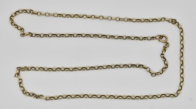 Lot 1347 - A 9ct yellow gold belcher link necklace with...