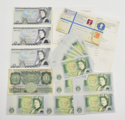 Lot 1605 - A £1 Series A banknote, serial no. J92B888888,...