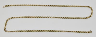 Lot 1349 - A 9ct yellow gold belcher link necklace with...