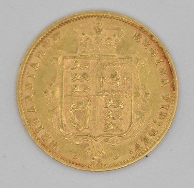 Lot 1549 - A Victorian half sovereign, 1878, shield back,...