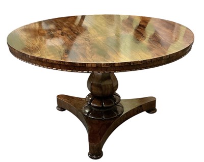 Lot 11 - A good William IV rosewood circular tilt-top...