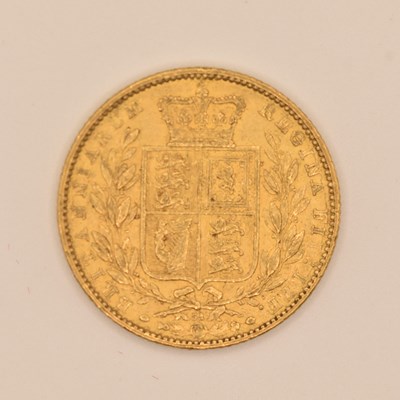 Lot 1535 - A Victoria full sovereign, 1864, young head,...