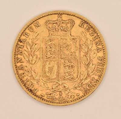 Lot 1538 - A Victoria full sovereign, 1879, young head,...