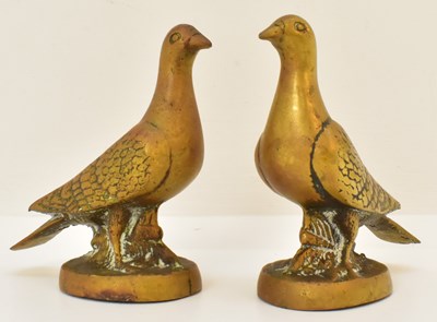 Lot 432 - A pair of ornamental heavy brass racing...