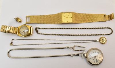 Lot 1668 - Two vintage gentleman's gold coloured metal...