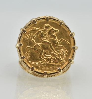 Lot 1178 - An Edward VII full sovereign, 1908, Perth Mint,...