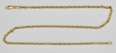 Lot 1390 - A 9ct bright yellow gold necklace, with...