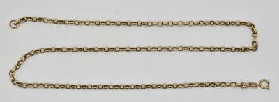 Lot 1351 - A 9ct yellow gold belcher link necklace with...