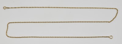 Lot 1377 - A 9ct yellow gold dainty necklace with hoop...