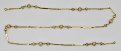 Lot 1338 - A 9ct matt yellow gold contemporary necklace,...