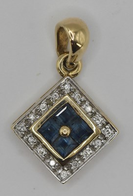 Lot 1378 - A 9ct yellow gold sapphire and diamond set...