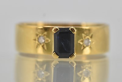 Lot 1186 - An 18ct yellow gold sapphire and diamond set...