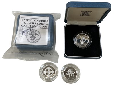 Lot 1575 - ROYAL MINT; four silver proof £1 coins...