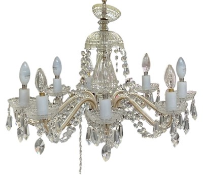 Lot 119 - A modern cut crystal glass eight branch...