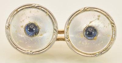 Lot 1420 - An 18ct yellow gold mother of pearl and...
