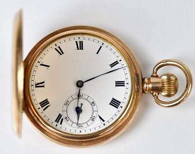 Lot 875 - A 'The Time o Day' gold-plated full hunter...
