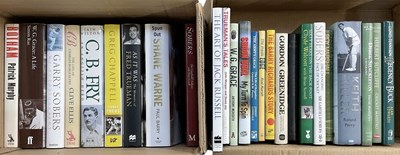 Lot 403 - A collection of assorted cricket books,...
