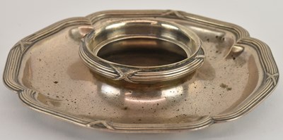 Lot 1031 - FABERGÉ; a Russian 84 grade silver inkwell...