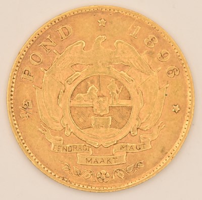Lot 1553 - A South African 1896 President Kruger 1/2 pond...