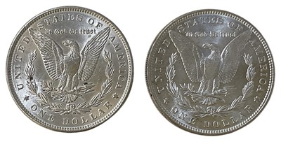 Lot 1578 - Two USA silver dollars, 1886 and 1889,...