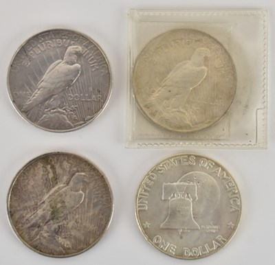 Lot 1568 - Three USA silver Liberty dollars comprising...