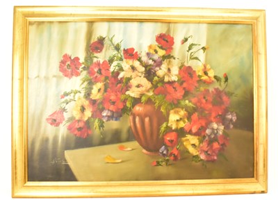 Lot 394 - A large Dutch School formal still life oil on...