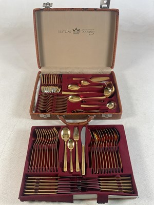 Lot 144 - SBS BESTECKE SOLINGEN; gold plated on...