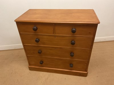 Lot 630 - A pine chest of two short over three long...
