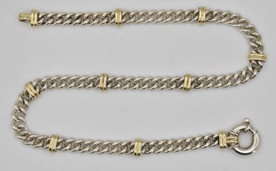 Lot 1372 - A 925 silver flat Cuban link necklace, with...