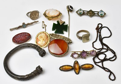 Lot 867 - A group of costume jewellery, to include two...