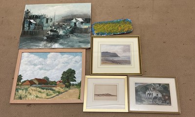 Lot 313 - A collection of six watercolours and oils, by...